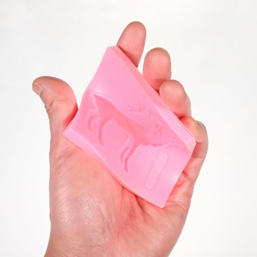 Christmas Deer Silicone Mold 3D Stag Head Fondant Molds Elk Mold For Christmas 