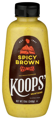Koops Spicy Brown Mustard 12 Ounce Bold Flavor Condiment Squeeze Bottle