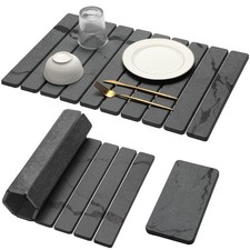 Large Stone Dish Drying Mat for Kitchen Counter, 2PCS Quick Dry Stone Dishes ...