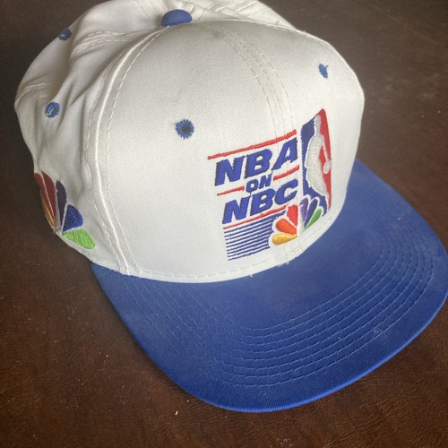 NOS Vintage NBA on NBC Adjustable Snapback Hat 80s Peacock Logo One Size Fits - Picture 2 of 14