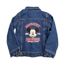 Disney Store Denim Jacket Kids S 6 Blue Mickey Mouse Embroidered Trucker Classic