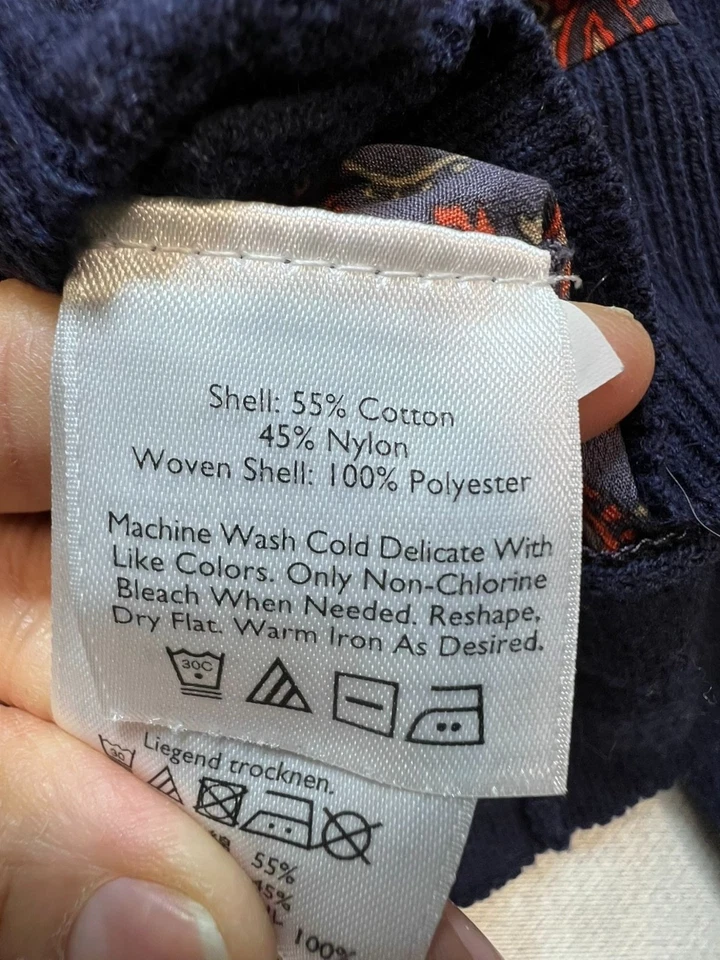 Cárdigan suéter de algodón Eddie Bauer para mujer manga larga talla S azul multi cachemira Foto 4 de 4