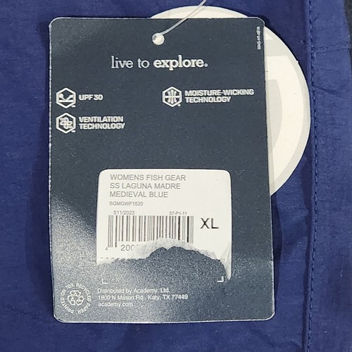 NUOVA camicia pesca Magellano donna XL blu con bottoni ventilata traspirante - Foto 5 di 10