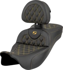 SADDLEMEN Roadsofa* Extended Fits Reach Seat With Backrest For Harley FL