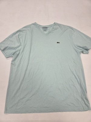 Lacoste 2XLB  Big Fit Pima Cotton Short Sleeve V-Neck Mint Mens T Shirt