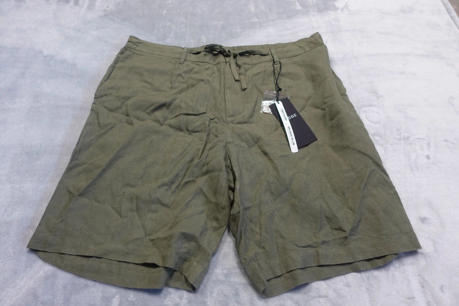 Hedge Women's Size XL Green Viscose Linen Drawstring Shorts NWT