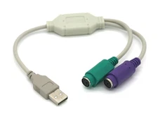 USB to PS2 Keyboard and PS2 Mouse Beige Adapter