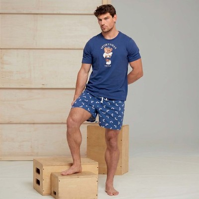 Pompea Ravello Men's Tennis Bear Cotton Pyjamas