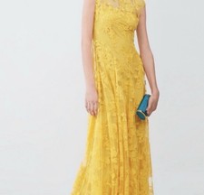 Carolina Herrera Vibrant Yellow Floral Maxi Dress, 4, New With Tags