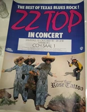 ZZ TOP concert tour poster vintage EL LOCO cd lp 1981 Germany Rose Tattoo show