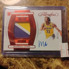 2023-24 Panini Flawless - Patch Autographs Maxwell Lewis Ruby /15 (AU, MEM, RC)