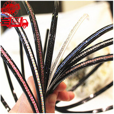 6Pcs Bling Bling 1 Rows Crystal Rhinestone Headband for Women Girls Thin Hair Ho