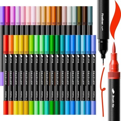 Artistro Marker Doppelspitze 36 St. Pinsel 0,4mm Fineliner f. Journal Malbuch