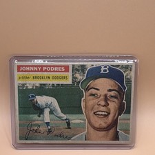 Topps 1956 Topps Johnny Podres #173 Brooklyn Dodgers Base Gray Back