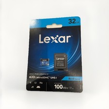 New Sealed Lexar High Perform 633x microSDHC UHS-I 32GB Memory Card Blue Series