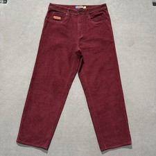 Empyre Pants Mens 30 33x28 Maroon Coduroy Wide Wale Straight Baggy Skate Y2K