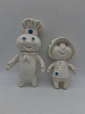 Vintage Pillsbury Poppin Fresh Doughboy  Poppie Doughgirl Soft Vinyl
