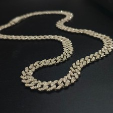 5 mm 22 inch Miami Cuban Necklace 925 sterling silver Natural diamonds