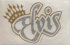 Original Vintage Elvis Presley The King Crown Glitter Iron On Transfer