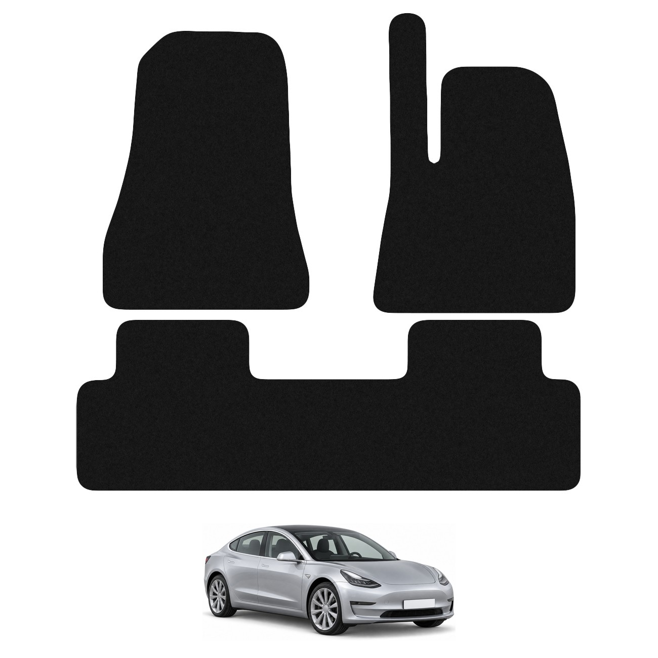 Carsio Tailored Carpet Car Floor Mats For Tesla Model 3 2021+ Onwards