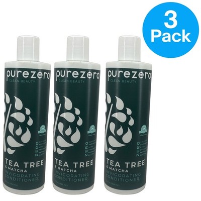 Purezero Tea Tree & Matcha Invigorating Conditioner 12 fl oz Clean Beauty 3 Pack