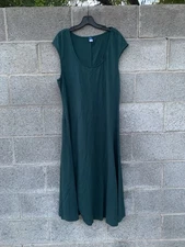 NWT Old Navy Fit & Flare Dress Maxi  Green Sleeveless Scoop Neck Stretch Sz XL