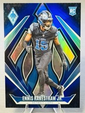 🔥🏈ENNIS RAKESTRAW JR. 2024 Panini Phoenix Blue Fade RC /249 #LIONS PHENOM!🏈🔥