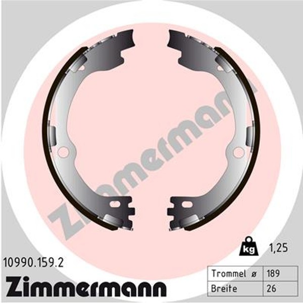 Bremsbackensatz Feststellbremse Zimmermann 10990.159.2 FüR Sorento KIA UM 3 Crdi-image