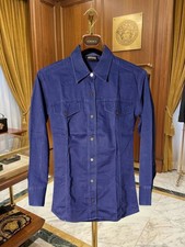 Vintage 90s Versace Jeans Couture Denim Shirt Ittierre Women M Made In Italy