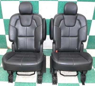 20' TELLURIDE Black Leather Rear Second 2nd Row Captains Bucket Seats Pair 2x OE