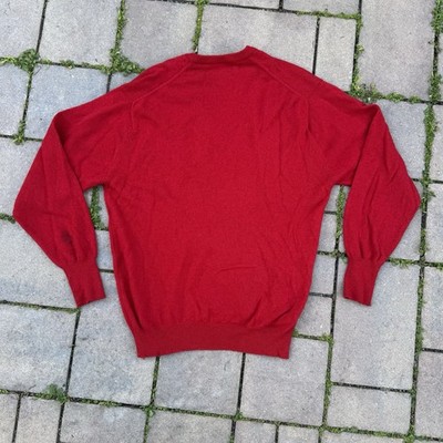 Vintage 80s 90s Burberry V Neck Sweater Size 42 100% Lambswool