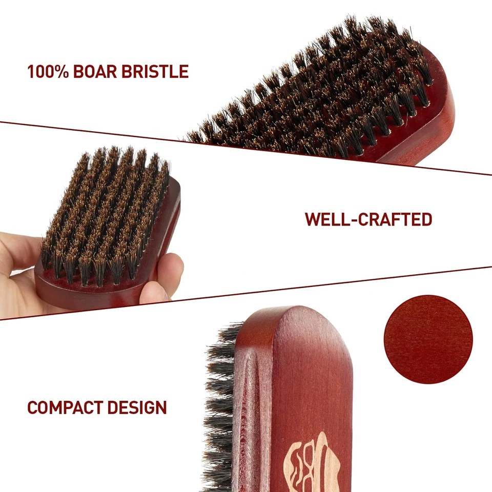 Beard Brush, 100% Boar Bristle Natural Black Walnut Wood Beard Comb Hair Mustach - Image 2 of 4