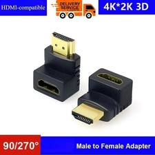 Slimline HDMI Male to Female Right Angled Adapter 270 Degrees And 90 Degree