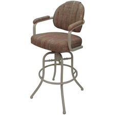 Swivel Tilt Counter Metal Bar Stool 26" - M-70 - Red Fabric- Beige Frame
