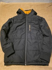 Timberland Jacket Boys Large Black Hooded Puffer Fleece Lined Warm Winter Coat