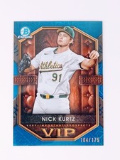 NICK KURTZ 2025 Topps Bowman Chrome Baseball VIP Blue /175 Excellent Condition