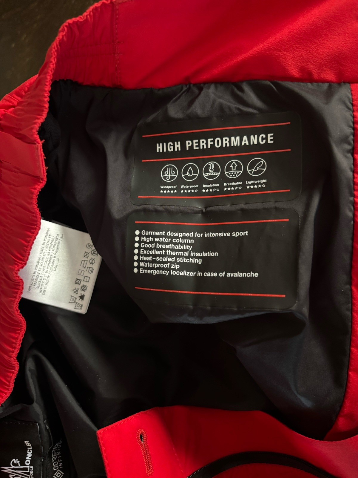 Moncler Grenoble Insulated Goretex Ski Pants Men's Size M Red thumbnail 10