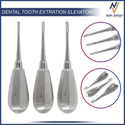 3 Pcs Dental Root Elevators Oral Surgery PDL Luxating LINDO LEVIEN Dentaltool