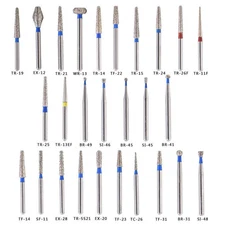 Dental Long Round Pear FG Round End Taper Football Flame High Speed Diamond Burs