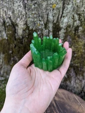 Green LED Candle Holder Resin Crystal Cup