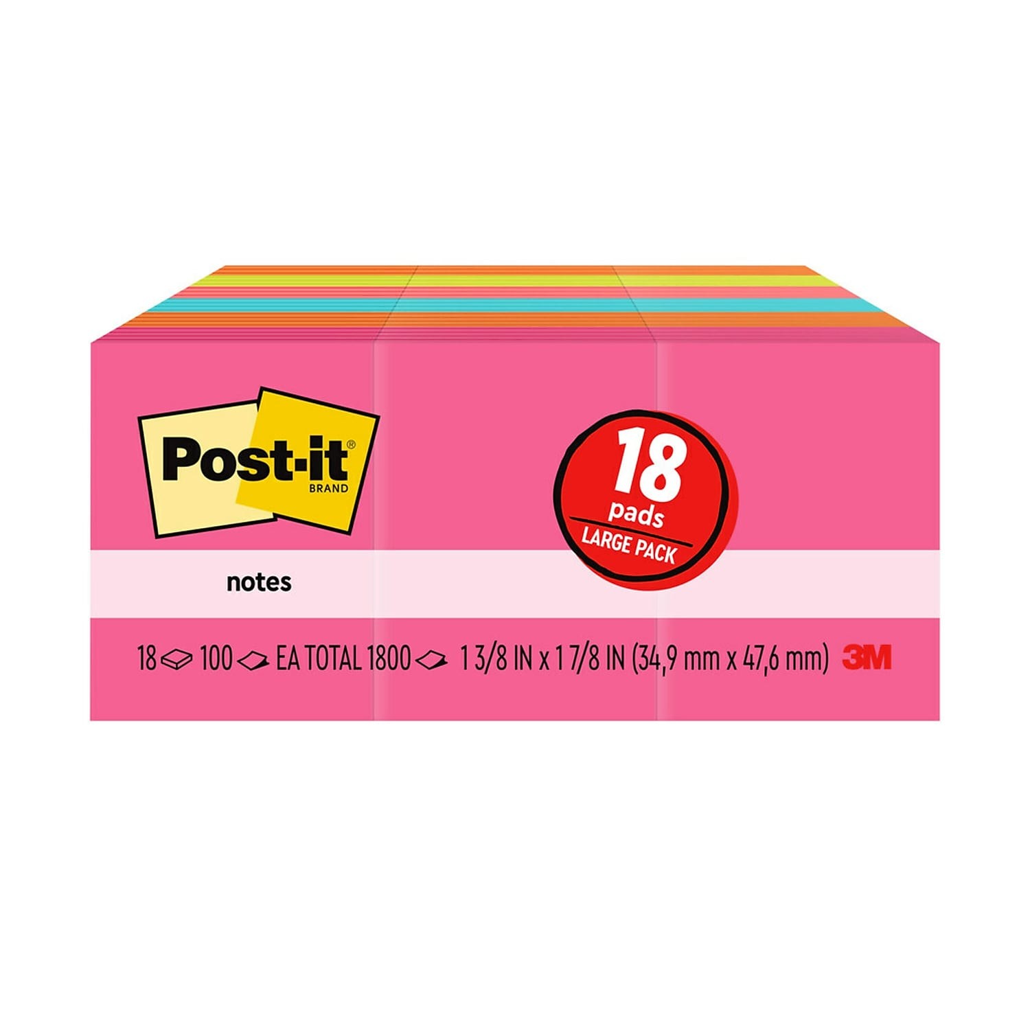 Post-it Notes 1 3/8 x 1 7/8 Poptimistic Collection 18 Pads Pack-image
