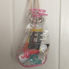 Juicy Couture Clear Beach Bag w/Rope Strap Water Bottle RARE BNWOT