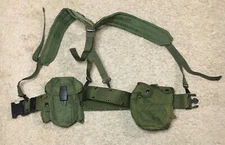 Vintage ITW Nexus NX1 Nylon Heavy Duty Military Belt w/ Shoulder Straps Pouches 
