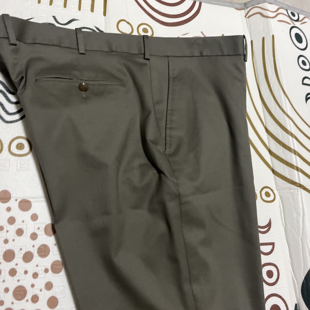 green emerald velvet dress Tailored Dress Pants M Khaki by Lane 201 main image 1