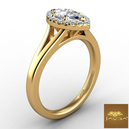 Halo Split Shank U Pave Marquise Diamond Engagement Gold Ring GIA G VS2 0.70 Ct - Picture 3 of 12