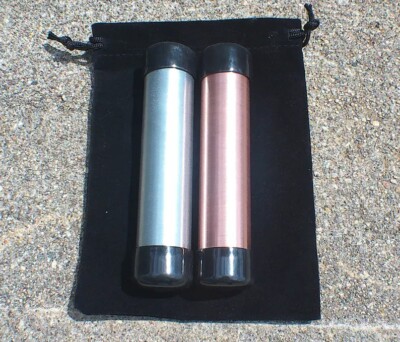 DIY EMPTY Pharaoh Rods - Copper/Zinc w/Rubber Caps 1''dia by 5''L