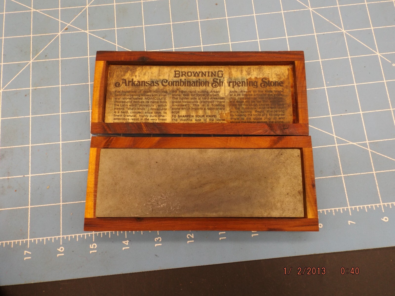 Vintage Browning Arkansas Combo Sharpening Stone OIlstone eBay