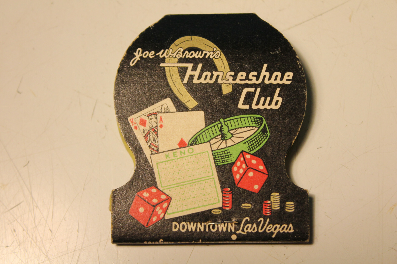 VINTAGE Las Vegas Casino Games MATCH BOOK Advertising Gifts Horseshoe Club  | eBay