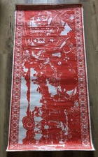 Chinese Folk Art Red Paper Cutting Wall/Window Decoration Poster Women 50 x 24"