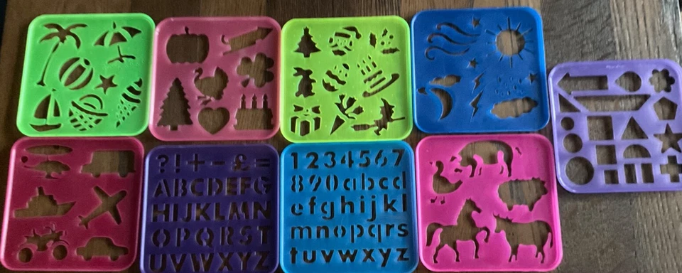 9x TUPPERWARE Schablone ~ Tiere ~ Fahrzeuge ~ Zahlen ~ Formen ~ Buchstaben ~ - Bild 2 von 4